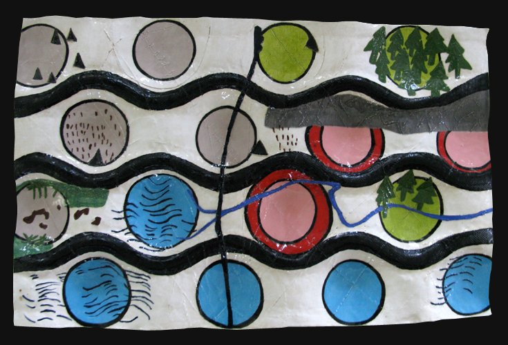 'Olive Map' ~ Clay ~ 16x10