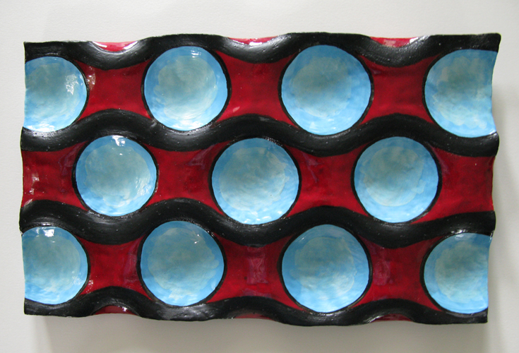 'Olive Blue/Red' ~ Clay ~ 12x7