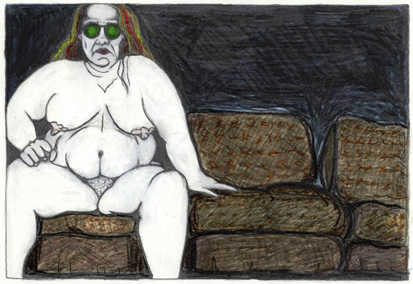 'I Am Not A Fertility Goddess' ~ Pencils on paper ~ 7x10.25